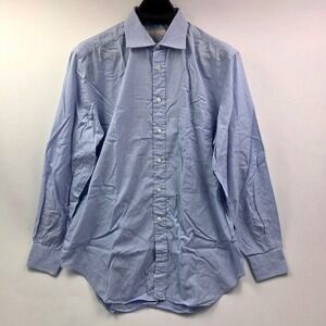 Ermenegildo Zegna Men's Light Blue Dress Shirt Size 43 17 Collar Luxery